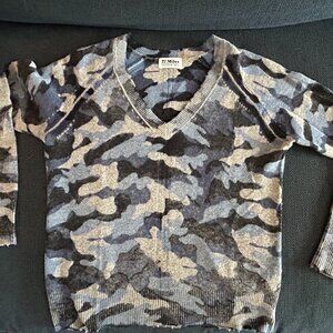 27 Miles Malibu 100% Cashmere Navy Camo XS Sweater